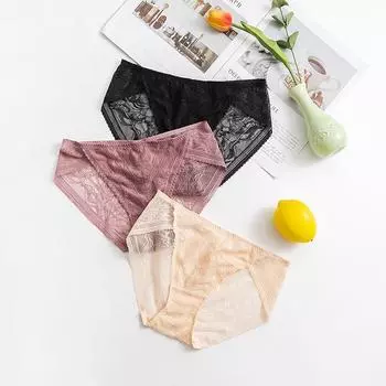 1 шт., сексуальные кружевные трусики-треугольники с низкой талией, шелковистые, гладкие и высокоэластичные шелковые трусы для домашнего белья S фуксия