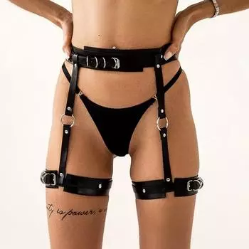 1 шт., сексуальные ремни, сексуальные ремни из искусственной кожи, регулируемый декор с шипами, БДСМ, ремни для ног, подвязки, бондаж, нижнее белье Ajustable