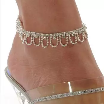 1 шт. сексуальный очаровательный браслет на ногу с кристаллами и стразами