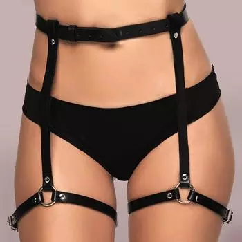 1 шт., сексуальный ремень, сексуальный ремень из искусственной кожи с шипами, декоративный ремень, регулируемый ремень для связывания, подвязка для ног, подвязка, нижнее белье Ajustable чёрный