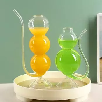 1 шт. сферические цитрусовые высококачественные кружки в форме трубы креативные чашки для сервировки напитков стиль Ins прозрачное стекло посуда для напитков