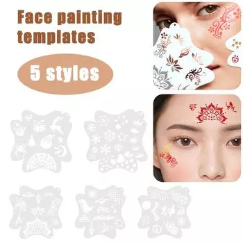 1 шт. Шаблон для рисования на лице, профессиональный шаблон для макияжа с цветами, инструмент Ste U2G7 2white-S