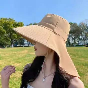 1 шт. Шаль с большими полями, ветрозащитная шляпа, дышащая шляпа от солнца, защита от солнца, полиэстер, солнцезащитный козырек, многоцветный