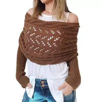 1 шт. шаль с двойным рукавом, удлиненная, теплая и холодная одежда