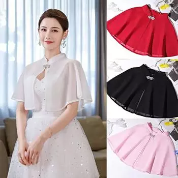 1 шт., шаль, шифоновое свадебное платье, однотонный кардиган со стразами и пряжкой, солнцезащитный кардиган