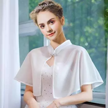 1 шт. шаль сплошной цвет шифоновое свадебное платье со стразами и пряжкой солнцезащитный кардиган