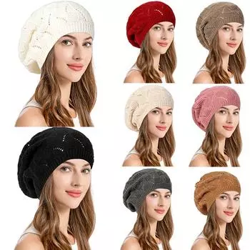 1 шт. шапка берет модная общая одежда аксессуары вязаный берет цветочные узоры