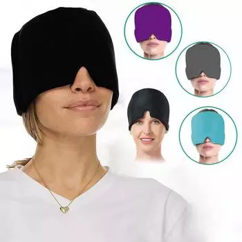 1 шт., шапка для облегчения головной боли, шапочка от мигрени, головной убор для холодного компресса, маска для сна, гелевая ледяная шапочка для головы, физическое охлаждение, головной убор для мигрени, ледяной компресс single Layer синий