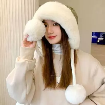 1 шт. шапка Lei Feng ветрозащитная холодная уличная теплая шапка с ушками плюшевая хаки