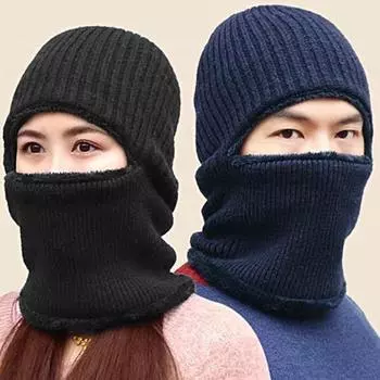 1 шт. шапка общая трикотажная утепленная козырек ветрозащитный вязаный головной убор интегрированный шарф шапка