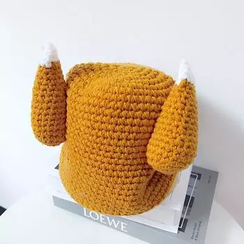 1 шт. шапка в виде куриной ножки, теплая зимняя вечеринка, праздничная ручная вязка крючком, мягкая утолщенная, забавная, индивидуальная, защита ушей, вязаная шапка