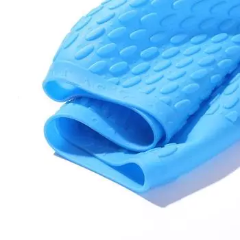 1 шт. шапочки для плавания мужские и женские силиконовые шапочки для бассейна защитные шапочки для купания синий