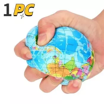 1 шт., шар для снятия стресса, глобус с картой мира, глобус, шар для ладони, шар для планеты Земля, игрушка-стресс для взрослых, детей, декомпрессионные игрушки синий