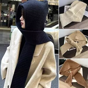 1 шт. шарф с капюшоном шапка шаль цельная шапка защита шеи теплая ветрозащитная защита шеи от холода