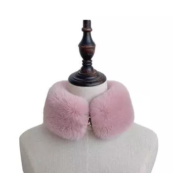 1 шт. шарф зимний воротник теплая защита шеи куртка искусственный мех кролика шейный платок шаль толстое пальто коричневый