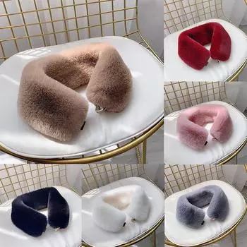 1 шт. шарф, зимняя куртка для защиты шеи, шаль, теплое пальто, воротник из толстого искусственного меха кролика