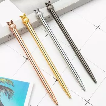 1 шт. шариковая ручка Сова Любовь Кристалл Свадебная металлическая медная ручка офисные школьные принадлежности канцелярские принадлежности