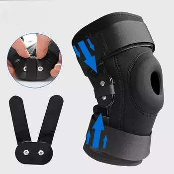 1 шт. шарнирный наколенник облегчает ACL MCL мениск при разрыве артрита, боли в сухожилиях, дизайн с открытой коленной чашечкой и двойными металлическими боковыми стабилизаторами S