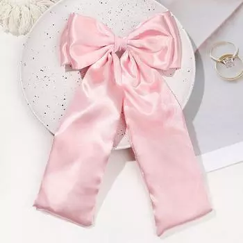 1 шт. Шелковистые атласные банты для волос Заколки-крабы для волос, Розовый Черный Лента для волос Держатель для хвостика Аксессуары для женщин Девочек Детей