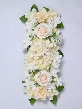 1 шт. шелковые розы искусственная роза 50 см гортензия ряд роз центральный элемент шелковая арка дверь свадебная цветочная композиция вечеринка комната прием декор розовый