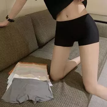 1 шт. шелковые защитные трусики, нейлоновые трусы-боксеры, дышащие женские бесшовные трусы без следов XL чёрный