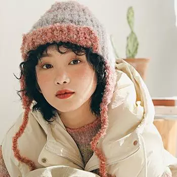 1 шт. шерстяная шапка для защиты шеи и ушей, ветрозащитная шерстяная эластичная градиентная цветная плюшевая вязаная шапка