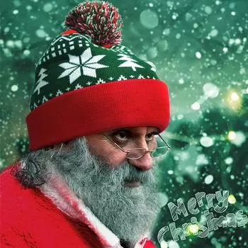 1 шт. шерстяная шапка со снежинками, рождественская вязаная праздничная теплая шерстяная шапка зелёный