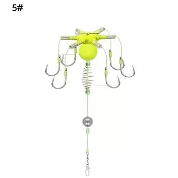 1 шт. Шесть крючков Углеродистая сталь Леска Группа Кормушка Грузило Поплавок Острый Рыболовный Пружина Клетка для прикормки Морская Леска Крючок Рыболовная Клетка для прикормки