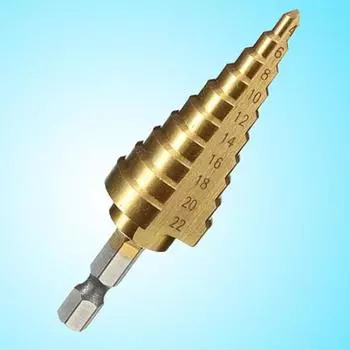 1 шт. шестигранное титановое ступенчатое конусное сверло, резак для отверстий 4-22 мм из быстрорежущей стали, листового металла, дерева