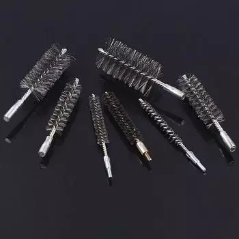 1 шт. Щетка для чистки дымохода, полировка труб, 10-50 мм, резьбовая проволочная щетка, металлическая ручка, щетка из нержавеющей стали 15x110x6MM