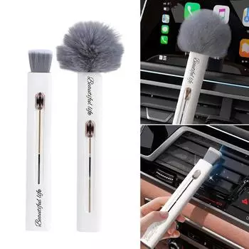 1 шт. Щетка для чистки салона автомобиля, приборная панель, кондиционер, щетина из свиной шерсти, чистящие инструменты, аксессуары для автомобиля