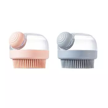 1 шт. Щетка для купания домашних животных, мягкая силиконовая с дозатором шампуня, нежный массаж для ухода и чистки шерсти и волос