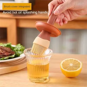 1 шт. Щетка для масла с прозрачной бутылкой, пищевая, термостойкая, силиконовая, для барбекю, выпечки, интегрированная бутылка для кисти для масла