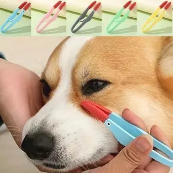 1 шт. Щетка для удаления пятен от слез у домашних животных, Щетка для чистки глаз у кошек и собак, Зажим для чистки глаз, Аксессуары для собак, Аксессуары для кошек Товары для животных зелёный