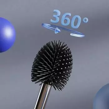 1 шт. Щетка для унитаза из нержавеющей стали, утолщенное основание, которое нелегко сломать, силиконовая головка щетки для унитаза, универсальная очистка серебряный