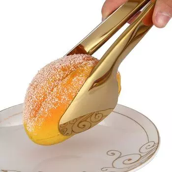 1 шт. Щипцы для барбекю из нержавеющей стали, зажим для стейка, золотистый цвет, полый зажим для гриля для торта, хлеба, кухонная утварь, кухонные принадлежности, кухонные принадлежности