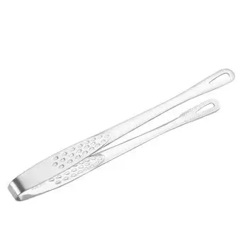 1 шт. Щипцы для еды из нержавеющей стали с длинной ручкой и противоскользящим покрытием, щипцы для барбекю, щипцы для стейков, кухонные принадлежности для приготовления пищи, щипцы для барбекю 21cm