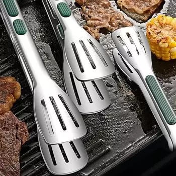 1 шт. Щипцы для еды из нержавеющей стали, зажим для мяса, салата, хлеба, гриля, шведского стола, нескользящие щипцы, кухонные принадлежности, кухонные гаджеты