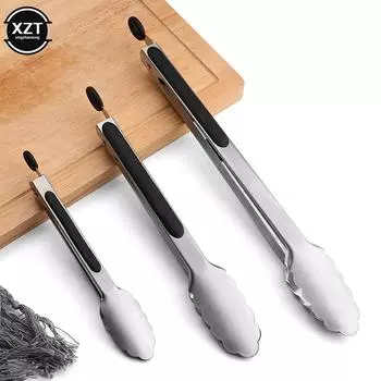 1 шт. Щипцы для гриля с нескользящей ручкой из нержавеющей стали, зажим для жареного барбекю, зажим для салата, хлеба, кухонные принадлежности, зажим для мяса и еды