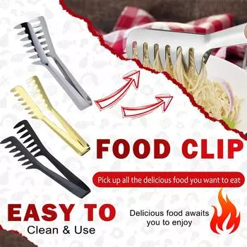 1 шт. Щипцы для сервировки пасты, щипцы для еды из нержавеющей стали, щипцы для спагетти, для выпечки спагетти, кухонные принадлежности для приготовления пищи One Size серебряный