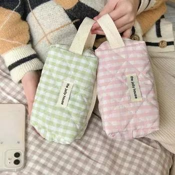 1 шт. шикарный простой пенал для детей и девочек модный корейский клетчатый пенал большой емкости школьная канцелярская сумка розовый