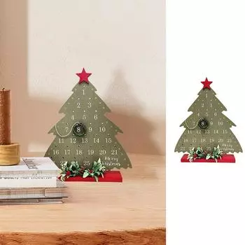 1 шт. шикарный рождественский календарь на елку деревянный настольный орнамент обратный отсчет ротанговый обруч декоративный