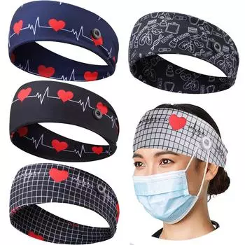 1 шт. широкие повязки на голову для медсестер, нескользящие эластичные повязки для ушей для женщин и мужчин, повязка на голову для врачей A разноцветный