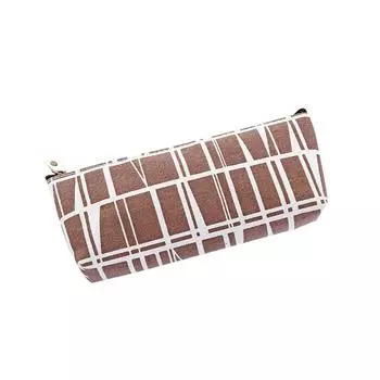 1 шт., школьный клетчатый холщовый пенал для студентов, пенал для карандашей, косметичка для макияжа, сумка для хранения, кошелек кофейный