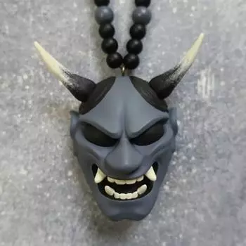 1 шт., шлем хання, японский талисман они, подвесной кулон, самурай, автомобильные аксессуары, автомобильное украшение, зеркало заднего вида