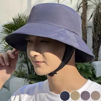1 шт. шляпа рыбака мода хлопок досуг однотонный корейский стиль фиксированный ремешок на открытом воздухе шляпа от солнца