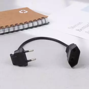 1 шт. шнур адаптера питания европейского стандарта, изогнутый под углом 90 градусов, европейский круглый 2-контактный кабель питания с вилкой «папа-мама» для UPS Pdu 0,3 м