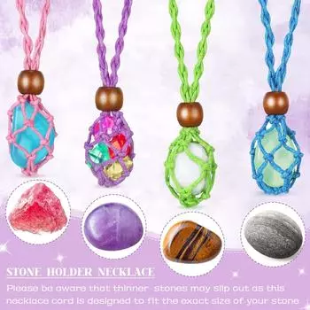 1 шт. шнур для держателя ожерелья, пустой регулируемый держатель для кристаллов, плетеный регулируемый шнур для подвески из необработанного камня для ювелирных изделий своими руками, аксессуары для ожерелий 1Pc/22.5cm белый