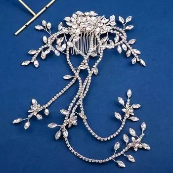 1 шт. шпилька для вечеринки со стразами гребень для волос ювелирные изделия головной убор невесты головной убор кисточки ободок