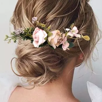 1 шт. шпилька для волос эстетическая красота аксессуары для волос богемия невеста мода гребень для волос свадебный цветок светло-фиолетовый